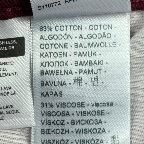 Levi's Womens Classic Straight Mid Rise Stretch Burgundy Denim Jeans Size 14 NWT - Picture 6 of 11